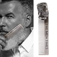 thumbnail image 3 of Peine portátil de bolsillo de acero inoxidable con forma de caballero para afeitar barba y bigote., 3 of 14