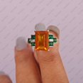 thumbnail image 4 of Flawless Baguette Cut Ring, Citrine & Emerald Gemstone Ring, Princess Emerald Ring, 925 Sterling Silver Ring, Party Wear Ring., 4 of 4
