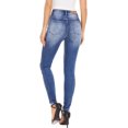thumbnail image 5 of Pantalones de mezclilla cómodos, ajustados, suaves, ajustados, elásticos, ajustados, de cintura alta para mujer 152-azul 14, 5 of 5