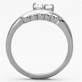 thumbnail image 3 of Womens Rings High polished (no plating) Stainless Steel Ring with AAA Grade CZ in Clear TK1080, 3 of 4