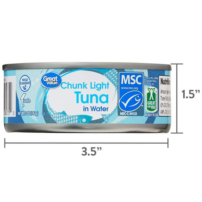 48 pack) Great Value Chunk Light Tuna in Water, 5 oz