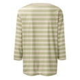 thumbnail image 5 of hxobax Striped Basic Tee Womens Casual 3/4 Sleeve Tops Colorblock Crewneck Tunic Cute Workout Tshirt, 5 of 5