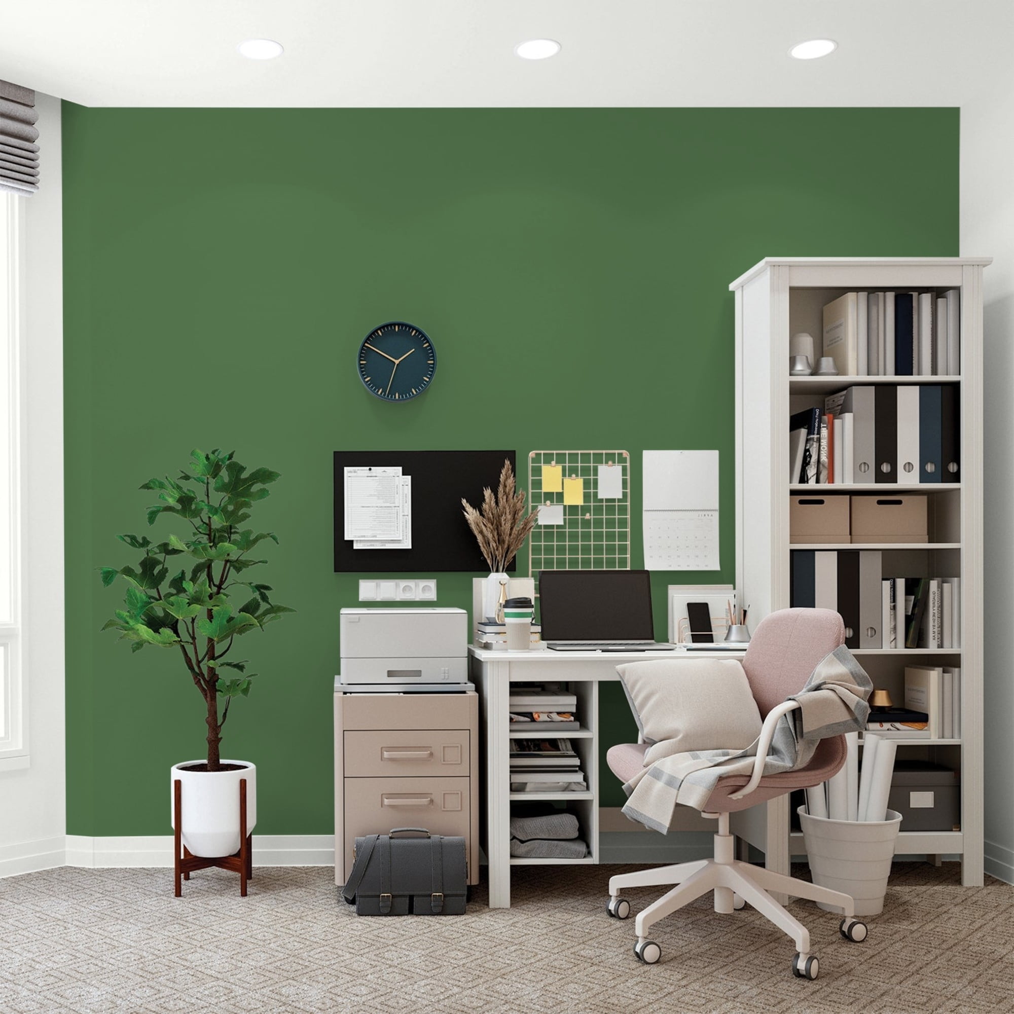 Glidden One Coat Clover Leaf / Green Flat Interior Paint with Primer, 1 Gallon