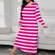 thumbnail image 1 of Women's Long Sleeve Casual Pajama Gown 100% Polyester Loose Fit Home Wear Beach Cover Up, 1 of 6