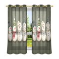 thumbnail image 6 of Yayeee Window Curtains Light Filtering 63"x52" Grommet Panel Pair Home Living Room Decor, Beige Snowmen, 6 of 7