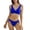 Blue, variant on 2 Piece Women Bikini Color Block Bikini Set Solid Swimsuit Mix Match Bathing Suit Summer Beach Pool Party Black XS