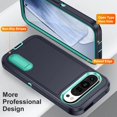 thumbnail image 4 of ELEHOLD for Google Pixel 9 Pro XL Rugged Protective Case Multi Layer Shockproof Hidden Kickstand Hybrid Silicone Hard PC Cover for Google Pixel 9 Pro XL,Darkblue+Mint, 4 of 8