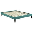 thumbnail image 2 of Modway Tessie King Polyester Fabric Bed Frame with Squared Tapered Legs in Teal, 2 of 8