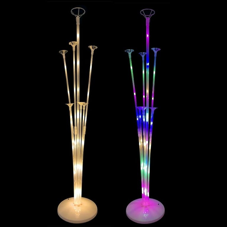 Light Up 13Pcs Balloons Column Stand Holder Kit With LED String Lights For  Table Floor Baby