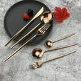 thumbnail image 2 of JASHII Silverware Set, Mirror Polished Copper Flatware Cutlery Set Service for 6, Shiny Finish 36 Pieces Stainless Steel Utensils Set Dinner Knife Fork Spoon Dessert Fork Salad Spoon Dishwasher Safe, 2 of 5