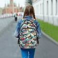thumbnail image 5 of ALAZA Seamless Magic Sharks Backpack Elementary School Bag Bookbag Travel Rucksack, 5 of 7