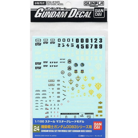 Bandai Hobby Gundam Decal GD-24 1/100 0083 Gundam Water Slide Decal