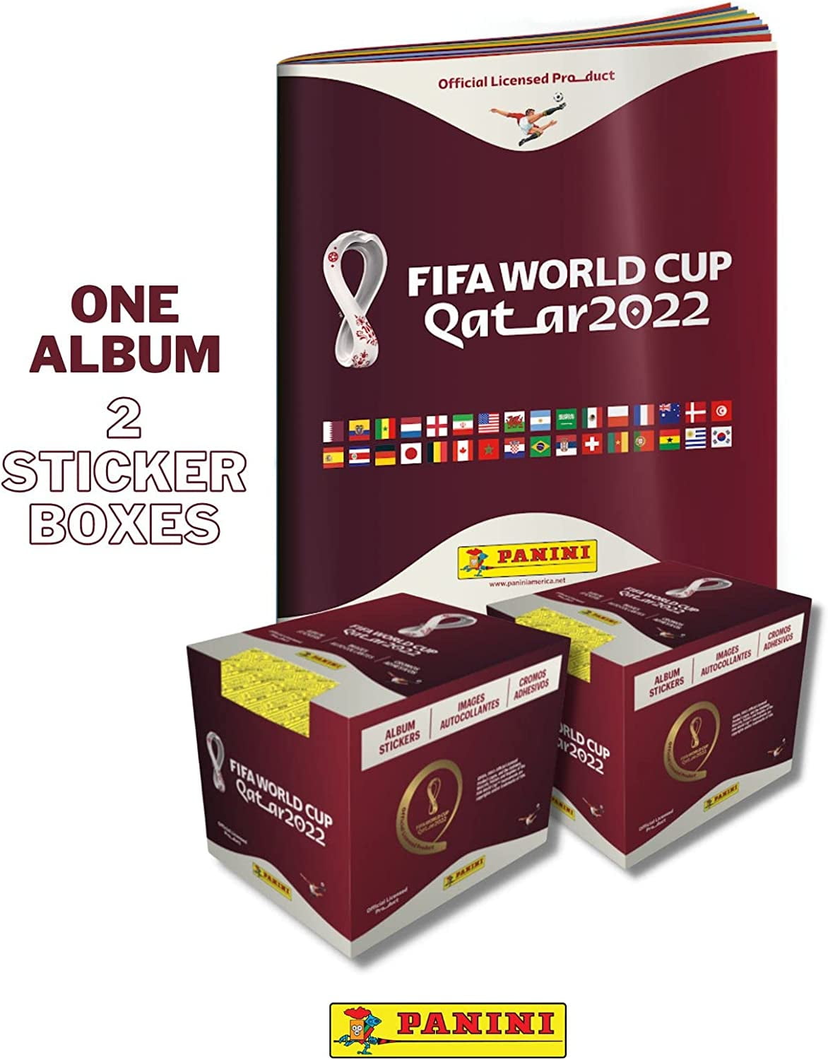 maak het plat maandelijks sleuf FIFA World Cup Qatar 2022 PANINI Album/ Sticker Combo - 1 Soft Cover Album  and 2 Sticker Boxes (500 Stickers Total) - Walmart.com