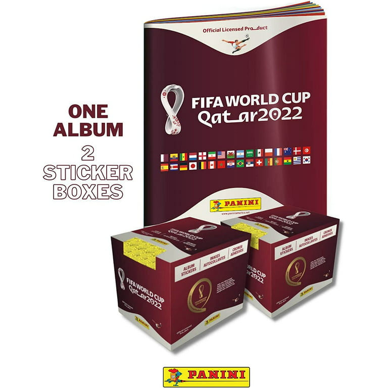 FIFA World Cup Qatar 2022 PANINI Album/ Sticker Combo - 1 Soft Cover Album  and 2 Sticker Boxes (500 Stickers Total)