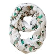 thumbnail image 4 of Peach Couture Beautiful Vintage Two Colored Bird Print Infinity Loop Scarf Scarves, 4 of 10