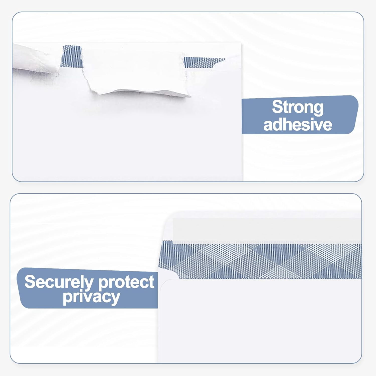 #10 Security Self-Seal Envelopes, Windowless Business Mailing Tint Pattern for Secure Mailing, Invoices and Statements, Size 4-1/8 x 9-1/2 Inch - 24 LB 500 Count