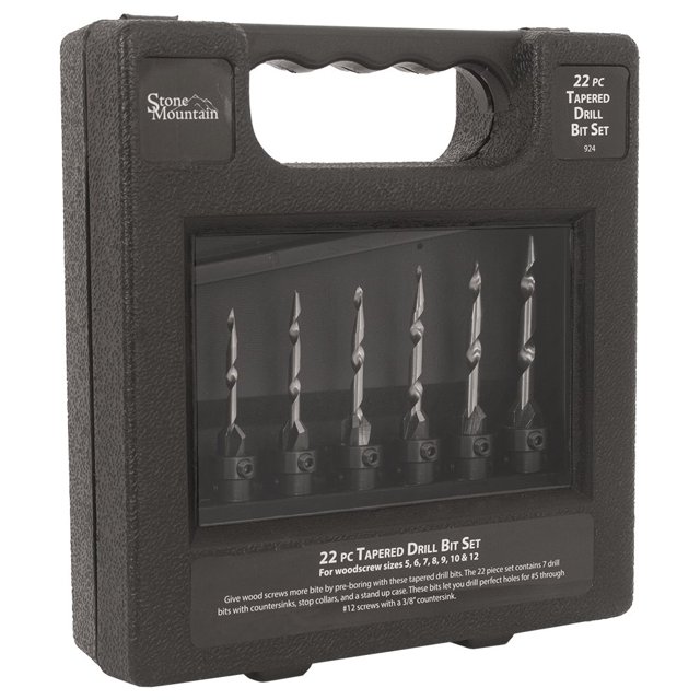 Peachtree Woodworking 22 Piece Taper Drill BIT Set PW924
