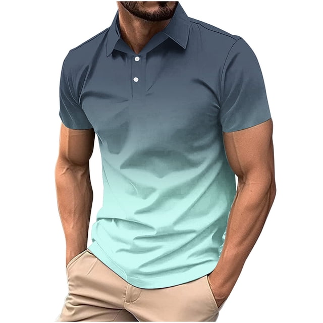 Camisas de Manga Larga para Hombres Manga Corta Sólida Girar Hacia Abajo Botones de Cuello Camiseta Blusa Imitación Rack, Top de Moda Casual