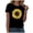 Black, variant on Cotton Summer Floral T-Shirt for Ladies Sunflower Graphic Print Short Sleeve Tee (White, XL)