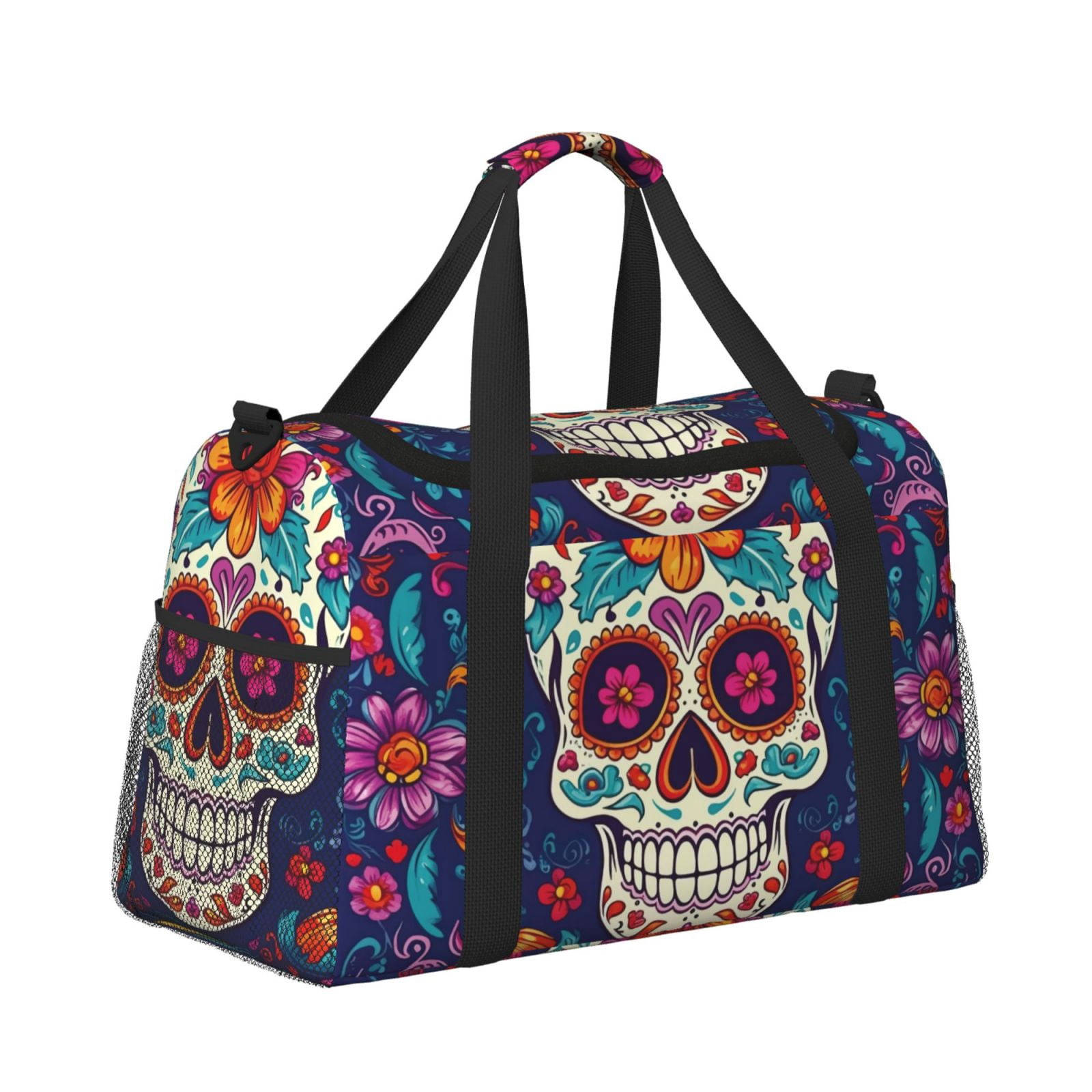 Fuzoiu Dead Day Party Print Travel Duffle Bag,Carry On Tote Bags,Duffel Bag,Sport Gym Bag, Hospital Bag for Labor and Delivery, Overnight Bag,Luggage Bag