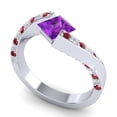 thumbnail image 2 of 1.25 Carat Princess Cut Pink Sapphire & Red Ruby Gemstone Wonderful Bridal Ring for her Solid 14K White Gold Size 9 by Diamond-Capitals, 2 of 8