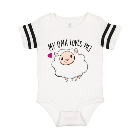 

Inktastic My Oma Loves Me- cute sheep Gift Baby Boy or Baby Girl Bodysuit