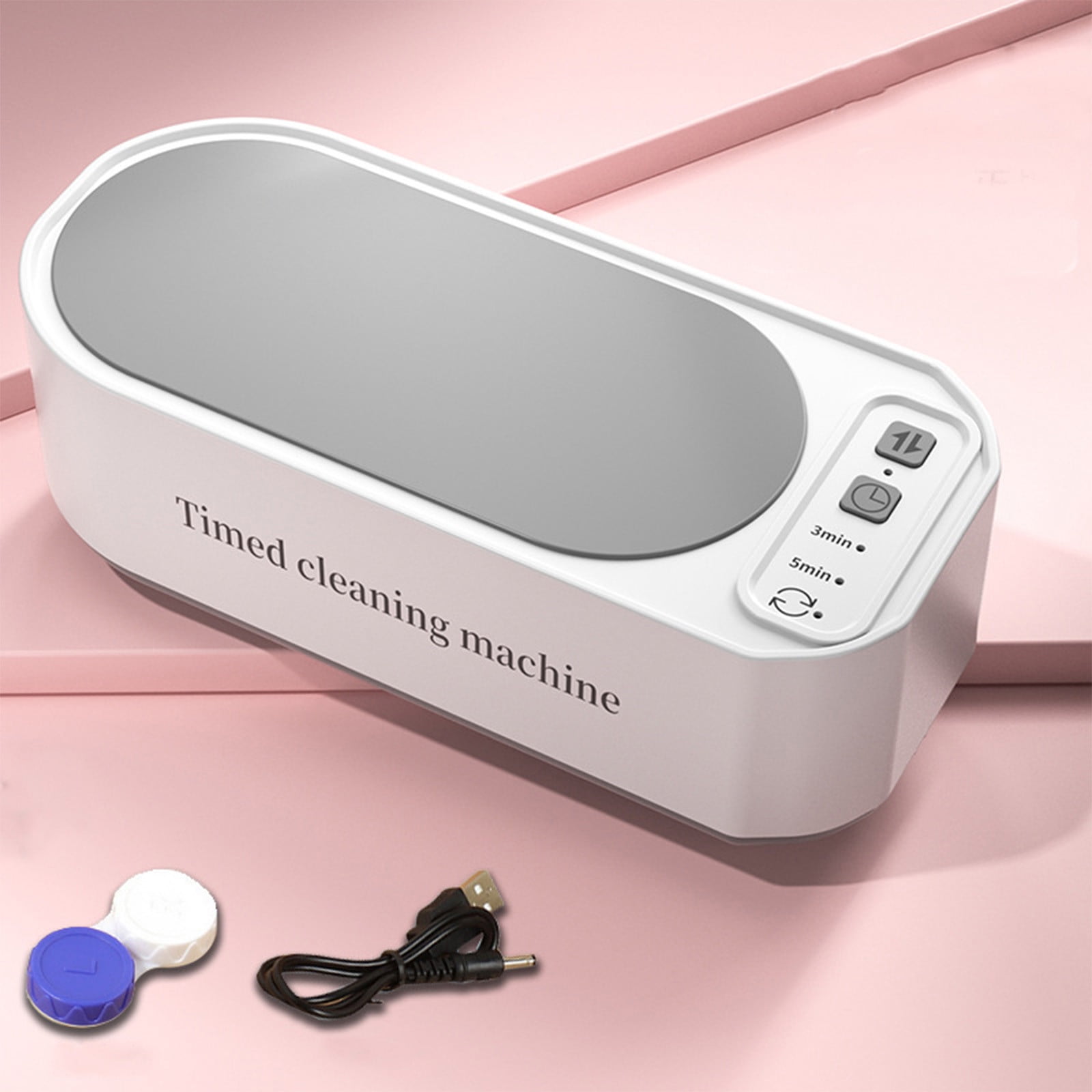 TaTaai 2Pcs Jewelry Cleaner, 3-Speed Cleaner Machine for Jewelry, Eyeglasses, Rings, Watch Strap, Dentures