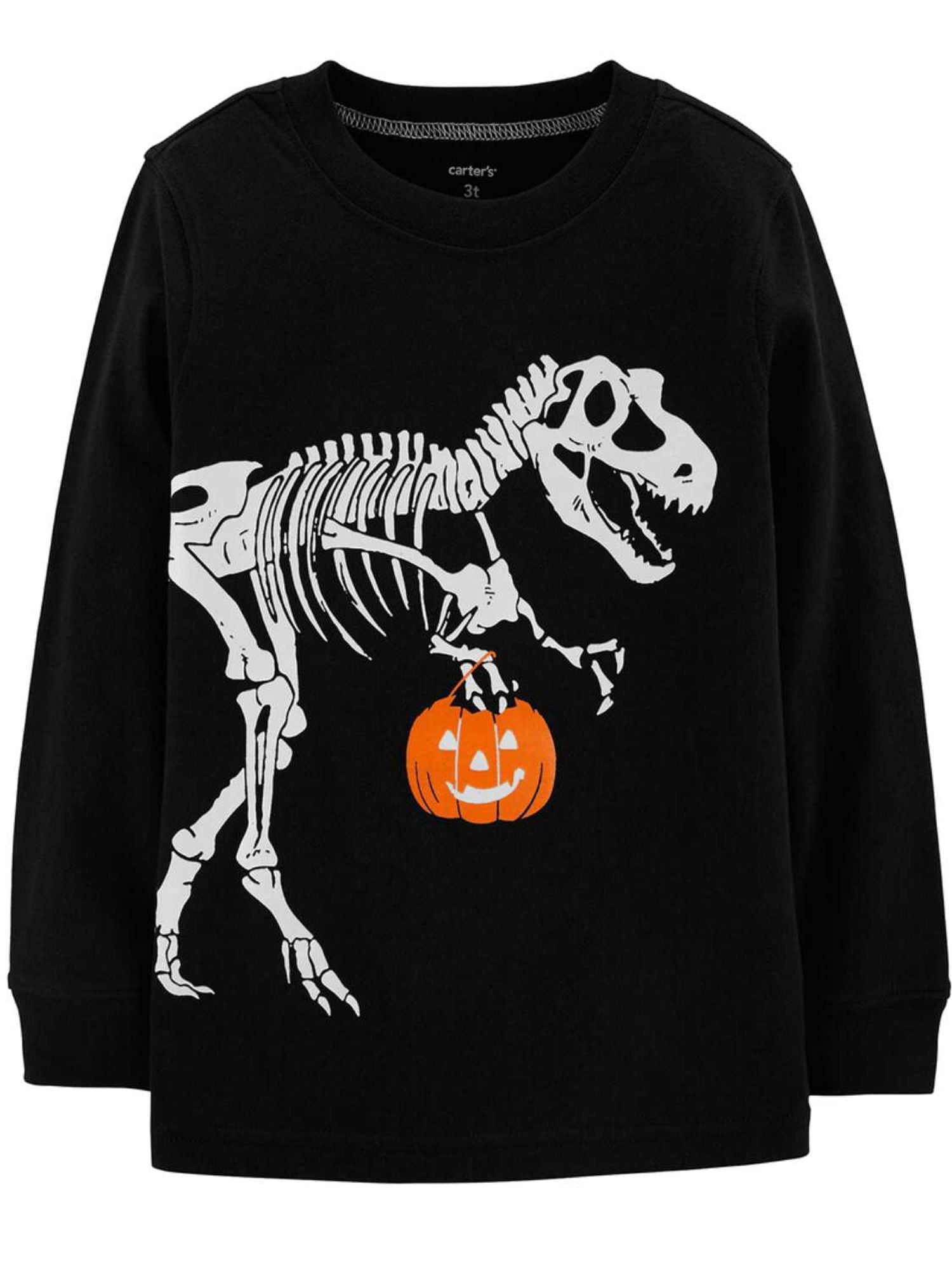 Infant & Toddler Boys Black Halloween Skeleton Long Sleeve Shirt