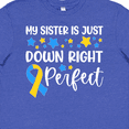thumbnail image 4 of Inktastic My Sister is Just Down Right Perfect Down Syndrome Awareness Ribbon Youth T-Shirt, 4 of 5