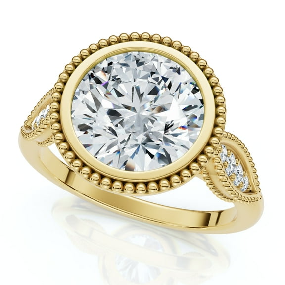 Pompeii 2 1/5Ct Diamond Luna Lab Grown Engagement Ring White, Yellow or Rose Gold