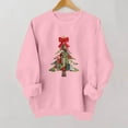 thumbnail image 5 of Guzom Womens Pink Christmas Tree Patchwork Sweatshirt - 100% Polyester Long Sleeve Crew Neck, with Bow & Star, Relaxed Fit (XS-XL),Size M, 5 of 5