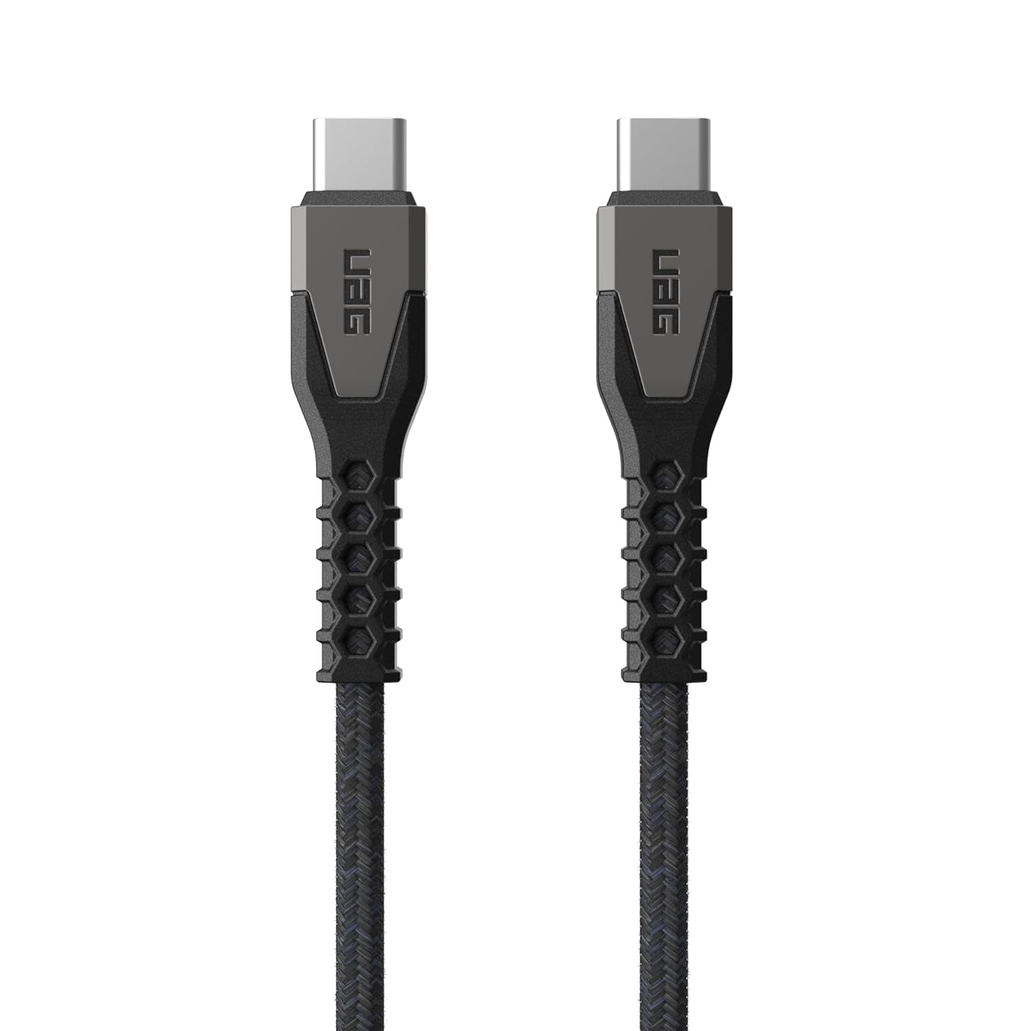 UAG Rugged Kelvar Core USB-C to USB-C Cable 5ft/1.5m 60W Power Delivery PD Reinforced Fast Charging Cable for iPhone 17/16/15, MacBook, iPad Pro, Samsung Galaxy S25/S24/S23, Black/Gray