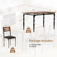 thumbnail image 1 of BeesClover Industrial 5-Piece Dining Table Set for 4 with Cushioned Chairs – Kitchen Table Set with Spiral Leg Design Table & Chairs for Kitchen, 1 of 7