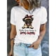 thumbnail image 2 of Chic Floral Print Dog Print Women's T-Shirt - Casual Crew Neck, Short Sleeve, Stretchy Polyester Blend, Machine Washable - Perfect for Summer & Casual Attire, 2 of 8