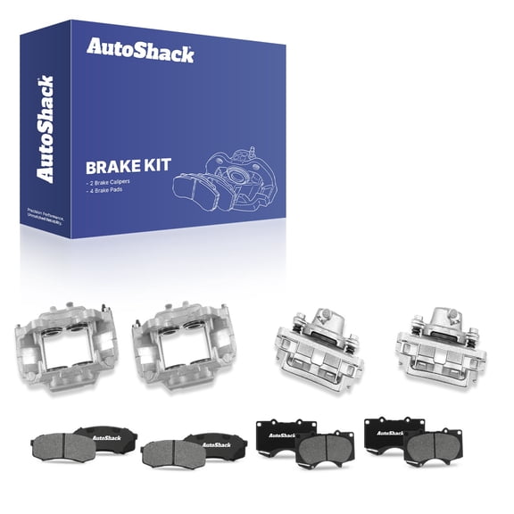 AutoShack Front & Rear Brake Calipers   Ceramic Brake Pads Replacement for 2001-2007 Toyota Sequoia 12-PC Kit
