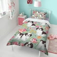 thumbnail image 4 of Shih Tzu Dog and Flower Floral Duvet Cover and Pillowcase Set for Single Bedding, Bedroom Accessories for Kids Teens, 4 of 5