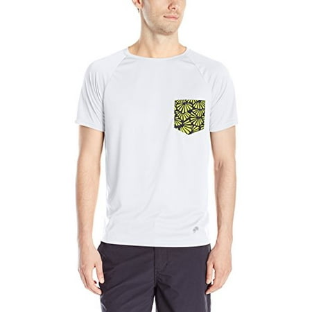 TRUNKS Men's Printed Pocket Swim Tee with 20+ UPF Protection, Bright White/Hinoki Fan, XX-Large