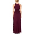 thumbnail image 2 of B&A  BY BETSY & ADAM Womens Burgundy Ruffled Ruched Keyhole Sleeveless Halter Full-Length Evening Dress 10, 2 of 7