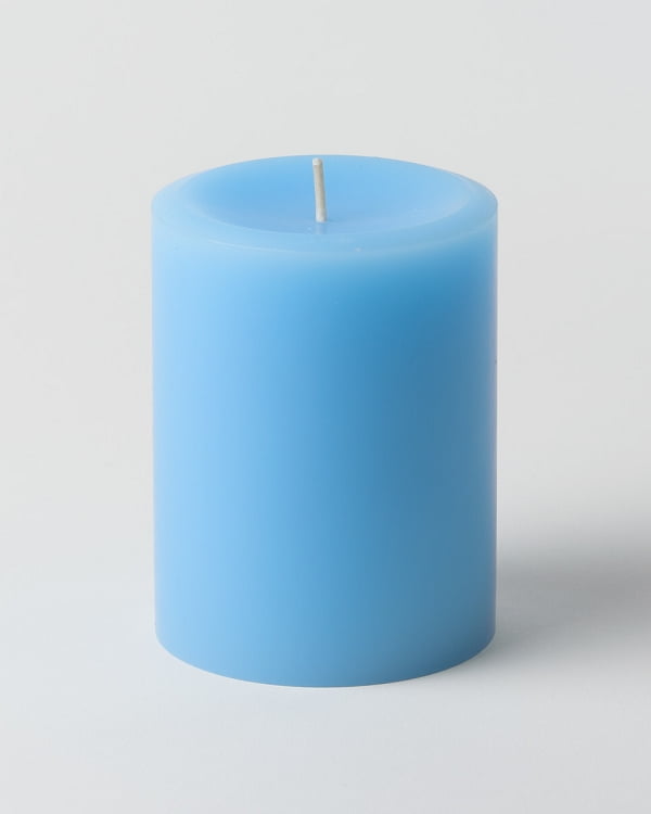 3" x 4" Light Blue Pillar Candles (Set of 3)