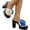 Blue, variant on Women's Color Blocking Floral Decor Heels Sandals Chunky High Heel Platform Mules Boho Open Toe Slip On Beach Slides Red Size 9
