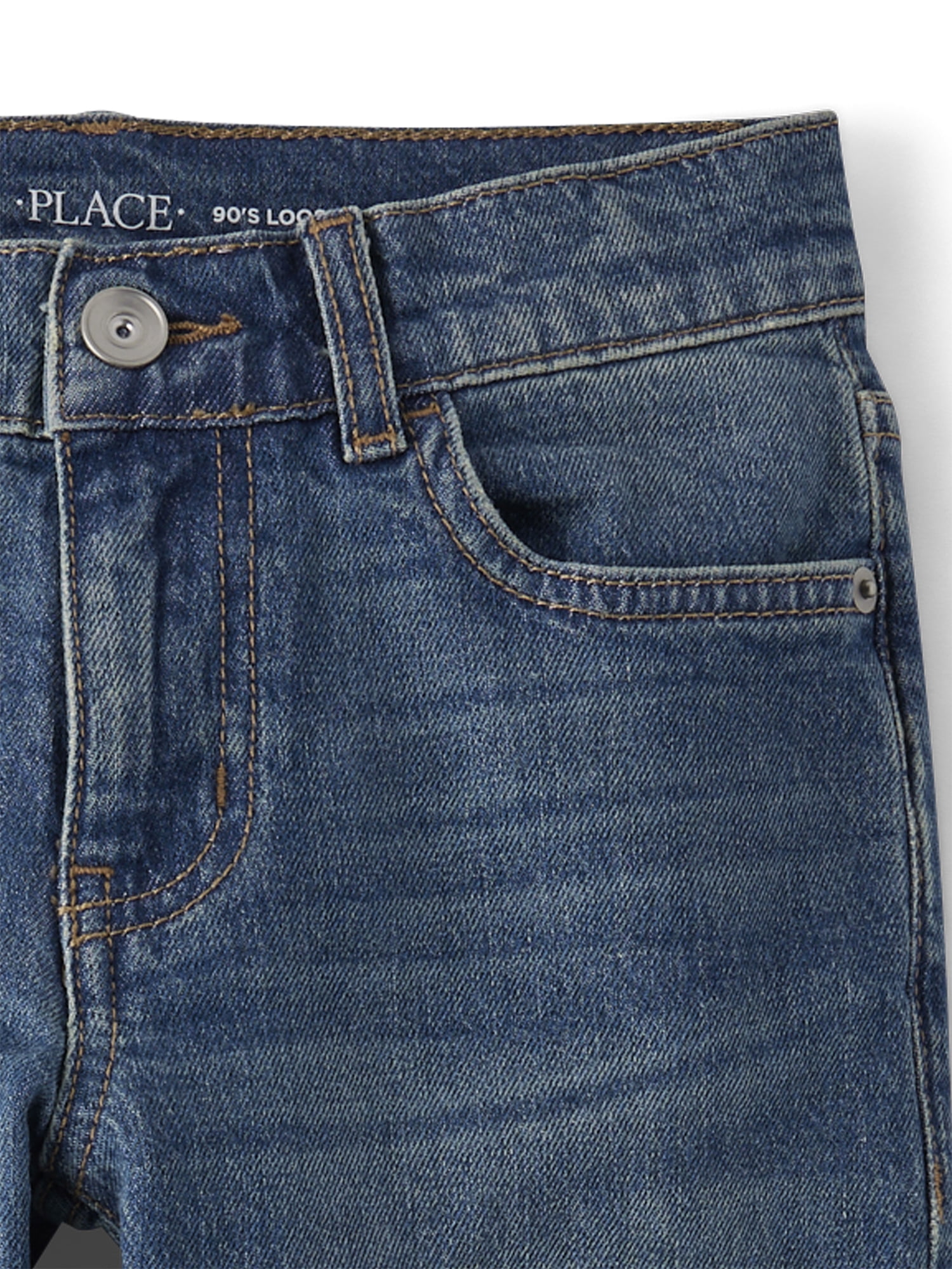 The Children's Place Boys Pull On Roll Cuff 90s Loose Fit Jeans, Sizes 4-16