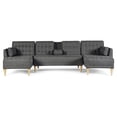 thumbnail image 2 of Sala Modular Doble Chaise Makora Boyd con Memory Foam y Respaldo Ajustable Lino Oxford, 2 of 8