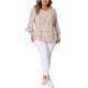 thumbnail image 2 of GRACE & GRANDEUR Blusas de mujer de talla grande con mangas 3/4, cuello en V, dobladillo peplum, lunares, estilo babydoll, 4X, rosa, 2 of 6