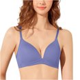 thumbnail image 6 of Bigersell Padded Bra New 2pc Ladies Seamless Comfortable No Underwire Thin Style Breathable Gathering Bra Woman Underwear Wireless Bra Style F-53 Purples S, 6 of 8