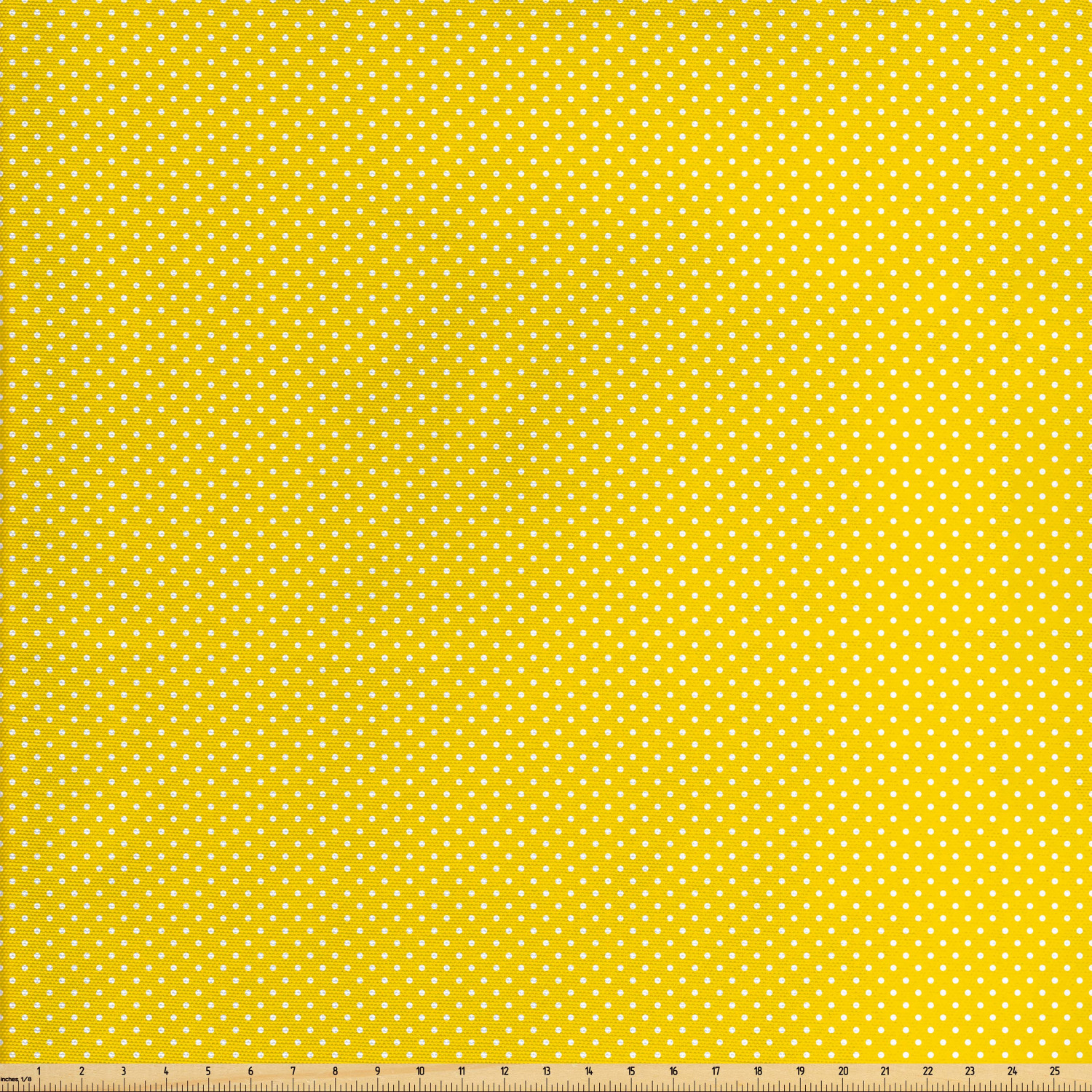 Vintage Yellow Fabric by The Yard, Traditional Polka Dot Pattern