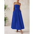 thumbnail image 2 of Vestido largo PRETTYGARDEN 2025 sin tirantes, línea A, para mujer, azul, 2 of 7