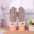 thumbnail image 2 of Guantes de cachemira para mujer, de invierno, cálidos, para montar al aire libre, resistentes al viento, acolchados y de punto, 2 of 5