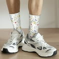 thumbnail image 6 of Hirioo Watercolor Floral A Pattern Adult Middle Tube Socks Breathable Sock Non-Pilling,Contrasting Color Design, 6 of 6