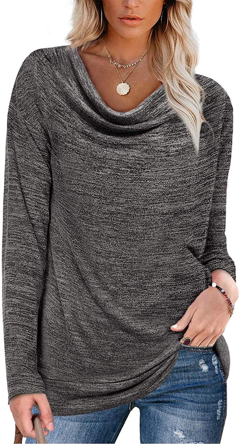 Women's Solid Color Long Sleeve Cowl 