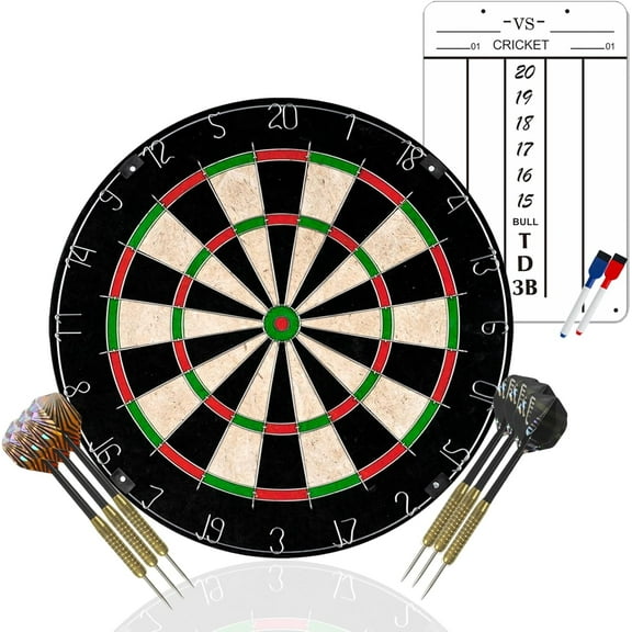 Bristle Dartboards Dart Board Set: High-Grade Compressed Sisal Dart Board Set with Print Numbers and Staple-Free Bullseye, Dart Board Suitable for Adults in Party/Competition/Bar/Garage/Game